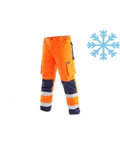 Spodnie zimowe ostrzegawcze CXS Cardiff pomarańczowo-granatowe