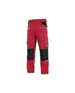 Spodnie do pasa CXS Stretch czerwono-czarne